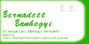 bernadett banhegyi business card