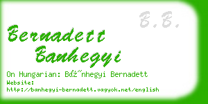 bernadett banhegyi business card